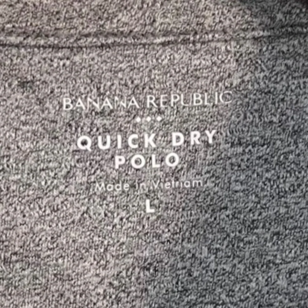 Banana Republic Quick Dry Luxury Sport Polo Shirt‎ Men's Large Blue Heathered